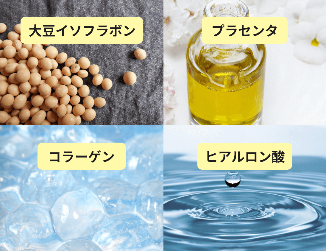 大豆イソフラボン プラセンタ コラーゲン ヒアルロン酸